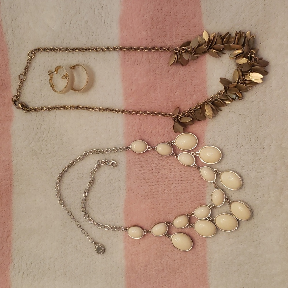 J Crew & Liz Claiborne necklaces and earrings: costume jewlery lot